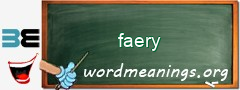 WordMeaning blackboard for faery